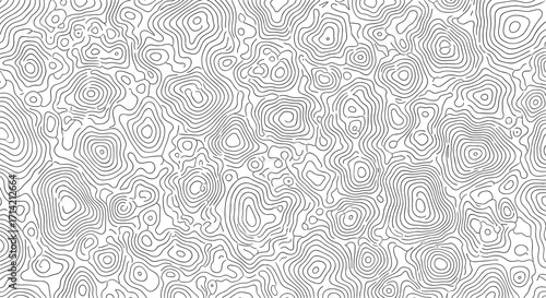 Abstract Topographic Contour Lines Pattern Background.