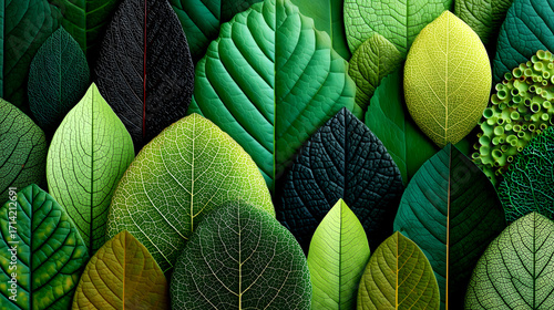 Artistic Tropical Green Plant Leaf Decoration, Suitable for Nature Aesthetics and Interior Design Needs