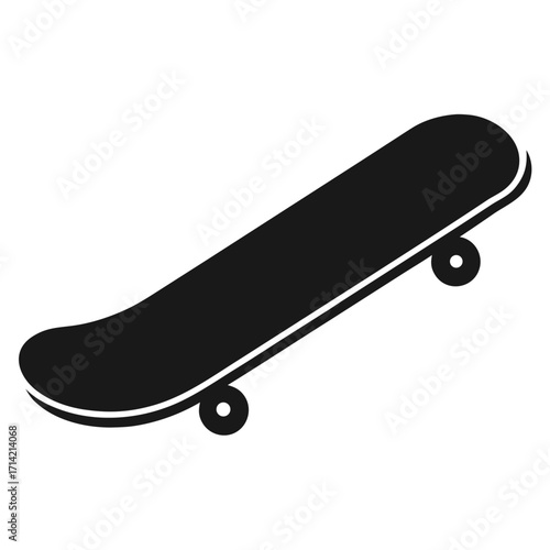 Skateboard Silhouette Vector, Extreme Sport Illustration, Urban Street Skateboarding Icon, Outdoor Activity Design