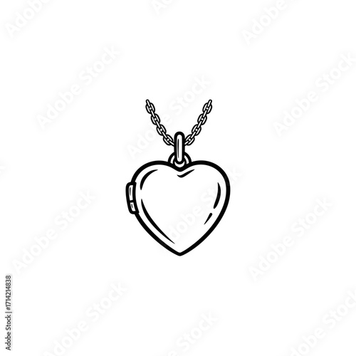 Heart-Shaped Locket Pendant on Chain - A Symbol of Love and Memories.