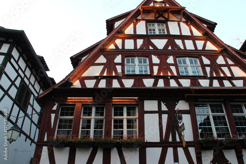 half-timbered houses in strasbourg in alsace in france 