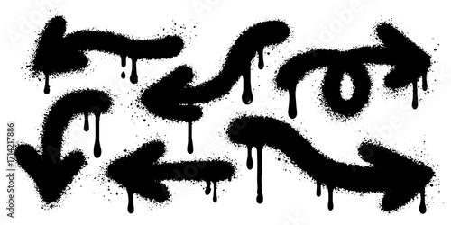 Spray Painted Graffiti arrow Sprayed isolated with a white background. Vector illustration.