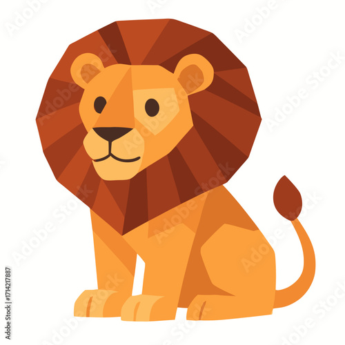 cute majestic lion vector illustration