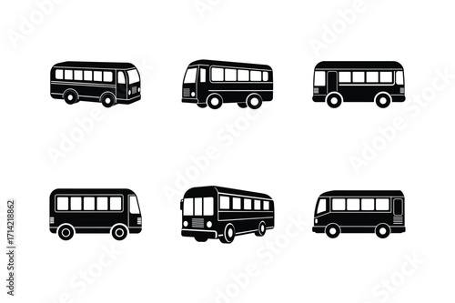 public bus silhouette vector illustration