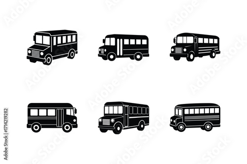 school bus silhouette vector illustration