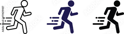 Running man icon vector illustration speed and motion concept