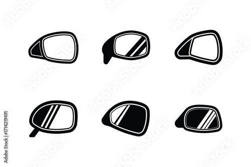side mirror icon silhouette vector illustration