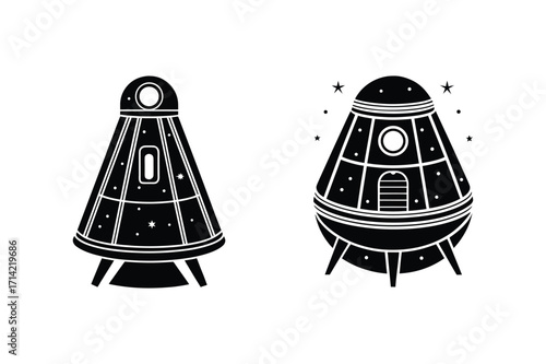 space capsule icon silhouette vector illustration