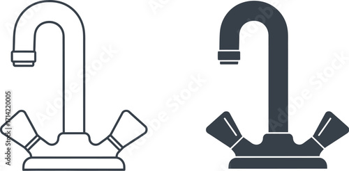 Modern bathroom faucet vector illustration plumbing fixture