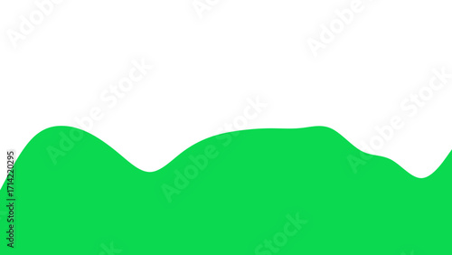 Vibrant green wavy abstract design on a clean white background, perfect for contemporary graphic layouts, branding, or digital projects requiring organic flow and ample copy space.