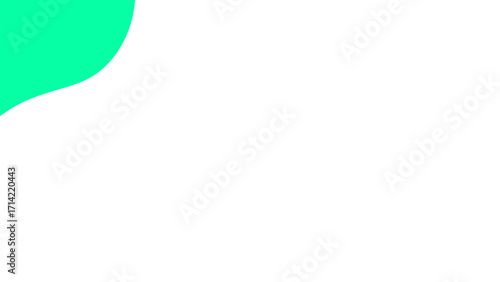 Abstract curved mint green shape on a clean white background, providing a vibrant, minimalist design element for presentations, websites, or branding.