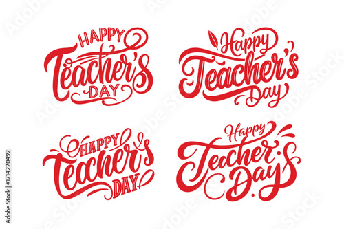 Happy Teacher's Day Typography Design – Creative Lettering Artwork