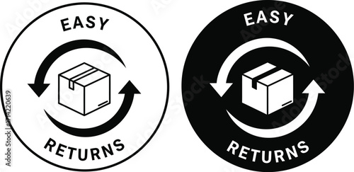 Easy returns icon vector illustration for online shopping
