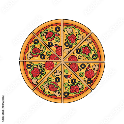 Pizza design and illustration for motion graphics
