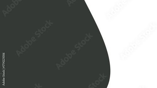 Minimalist abstract background featuring a smooth dark gray curved shape on a pristine white surface, ideal for modern design and branding.
