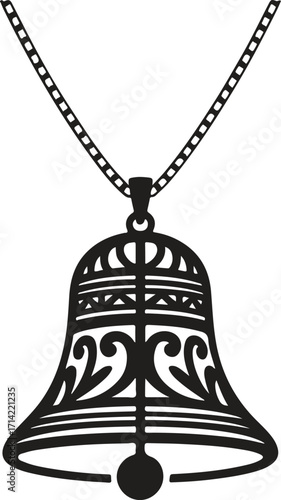 Elegant ornate bell pendant necklace jewelry design