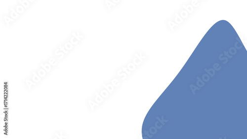 Abstract blue curved shape against a pristine white background. A clean, minimalist graphic ideal for modern design, corporate presentations, and serene branding.