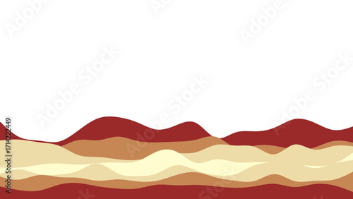 Abstract layered desert landscape illustration with undulating sand dunes in warm earthy tones, perfect for backgrounds, travel, or nature concepts.