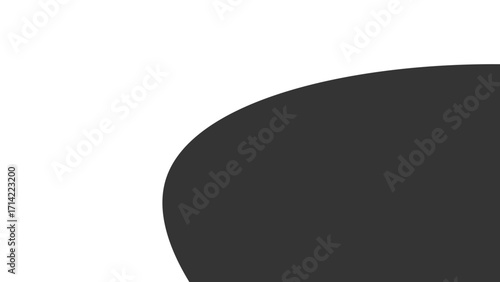 Abstract geometric design featuring a smooth dark grey curve against a pristine white background. Ideal for modern backgrounds, presentations, or graphic design elements.
