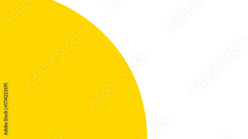 Dynamic yellow curved shape on a clean white background, ideal for modern design, branding, and minimalist presentations. Bright and vibrant.