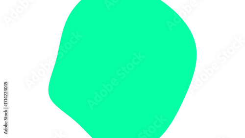 Abstract mint green fluid shape on a pristine white background, suitable for modern design, branding, and minimalist digital projects.