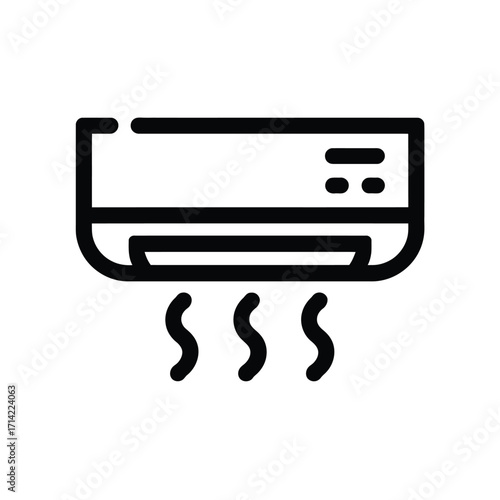 Simple stylized air conditioner icon vector illustration scalable eps file silhouette vector illustration white background