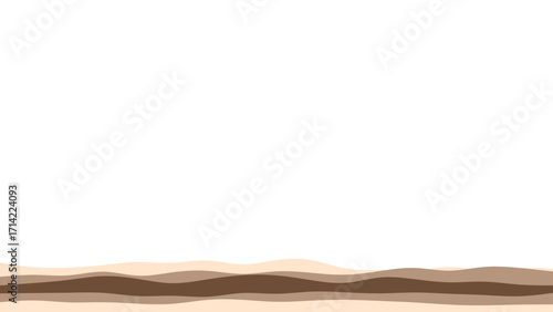 Minimalist abstract background featuring wavy layers of various brown and beige tones, suggesting earth strata or sand dunes, with ample copy space for design.