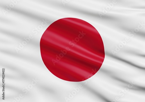 Free Download Waving Japanese Flag National Symbol of Japan with Red Sun on White - GFXLoad