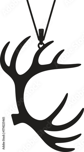 Stylish deer antler pendant necklace, natural design