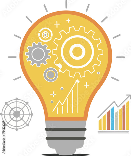 Creative Light Bulb with Gear Mechanism and Growth Chart