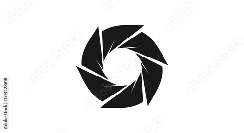 Aperture symbol representing photography and visual focus capturing moments with precision.