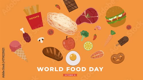 World food day flyer illustration
