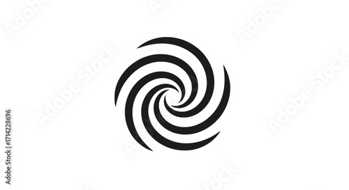 Swirling spiral pattern graphic design with black and white colors creating a visual illusion.