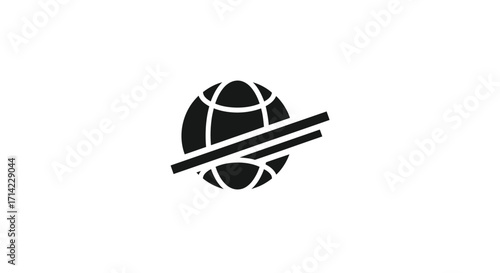 Global internet connection symbol disabled illustration.