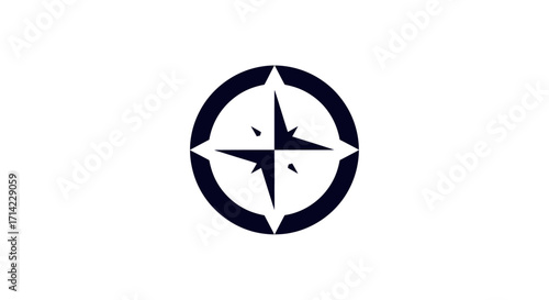 Simple circular compass rose icon for navigation.
