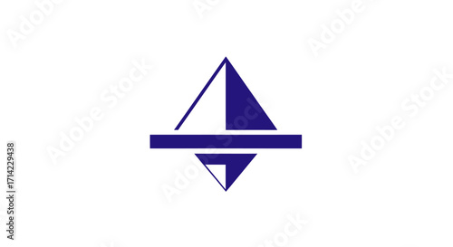 Abstract geometric logo design symbol of balance and duality.