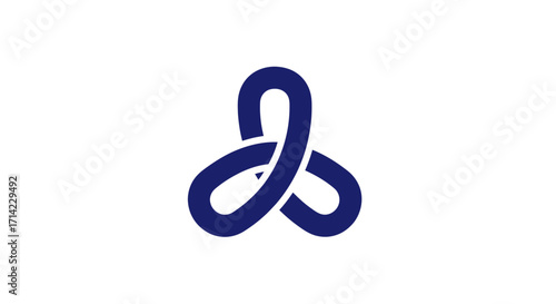 Abstract blue knot symbol representing connection and infinity.