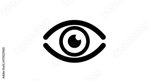 Minimalist black eye icon representing vision and observation.