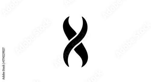 Elegant Black Abstract Symbol Representing Infinity and Connection.