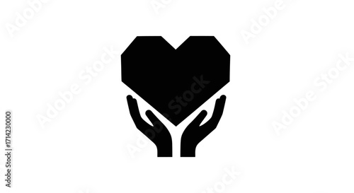 Hands Gently Holding a Heart Shape.