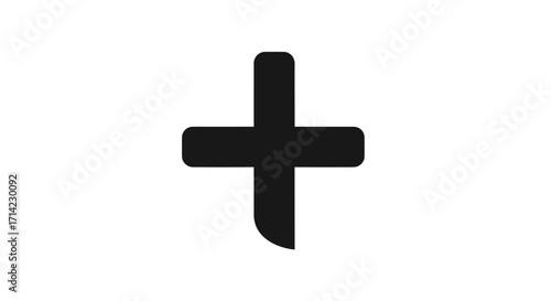 Plus Sign Symbol Mathematical Addition Simple Graphic Positive Concept Basic Geometric Shape.