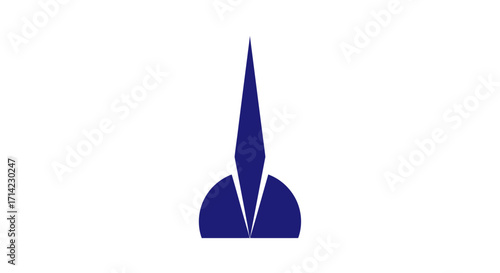 Modern Abstract Blue Spire and Semicircle Geometric Logo.