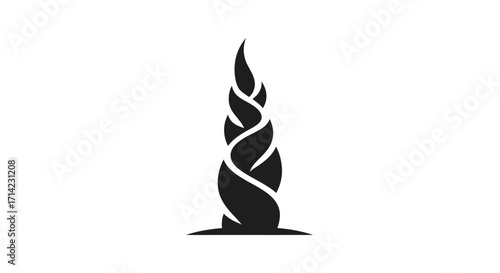 Elegant black spiral design representing growth and natural beauty.