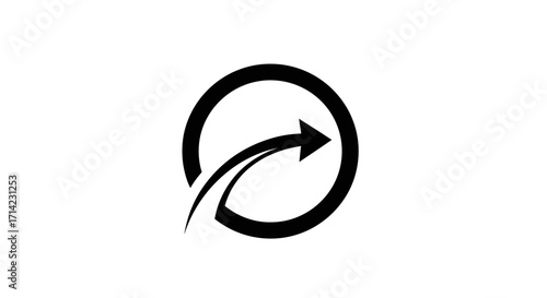 Arrow symbol inside a circle representing progress and forward movement.