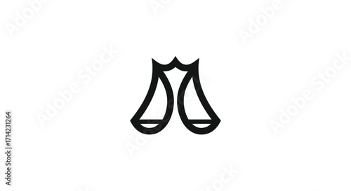 Minimalist Scales of Justice Symbol in Black and White.