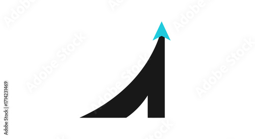Abstract upward arrow symbolizing business growth and success.