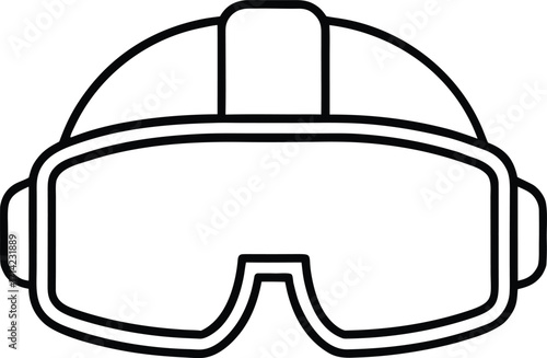 A vector illustration of a helmet and glasses, a safety symbol of protection