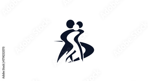 Elegant silhouette of embracing couple symbolizing love and connection.