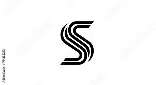Triple layered overlapping letter S logo design.