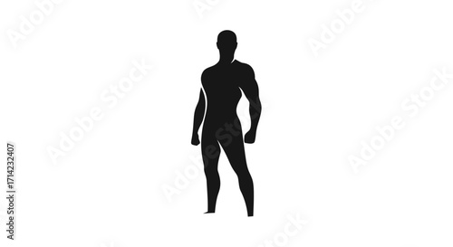 Strong male body silhouette standing tall and confident.